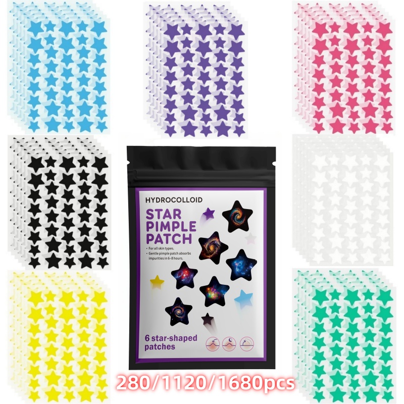 Event & Party Supply - 280/1120/1680 adet hidrokolloid akne bandı, yüz