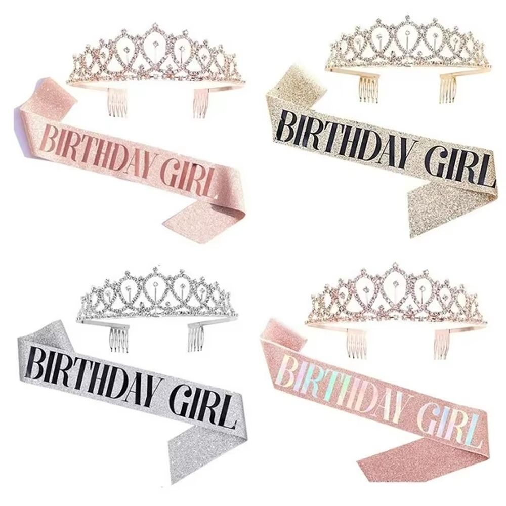 Birthday Sash Glitter - 2 adet/takım yeni Glitter doğum günü