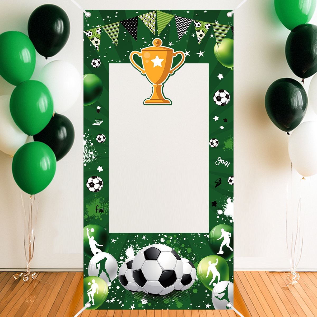 Photo Booth Frame - 1 adet Yeşil Futbol Dekoratif fotoğraf